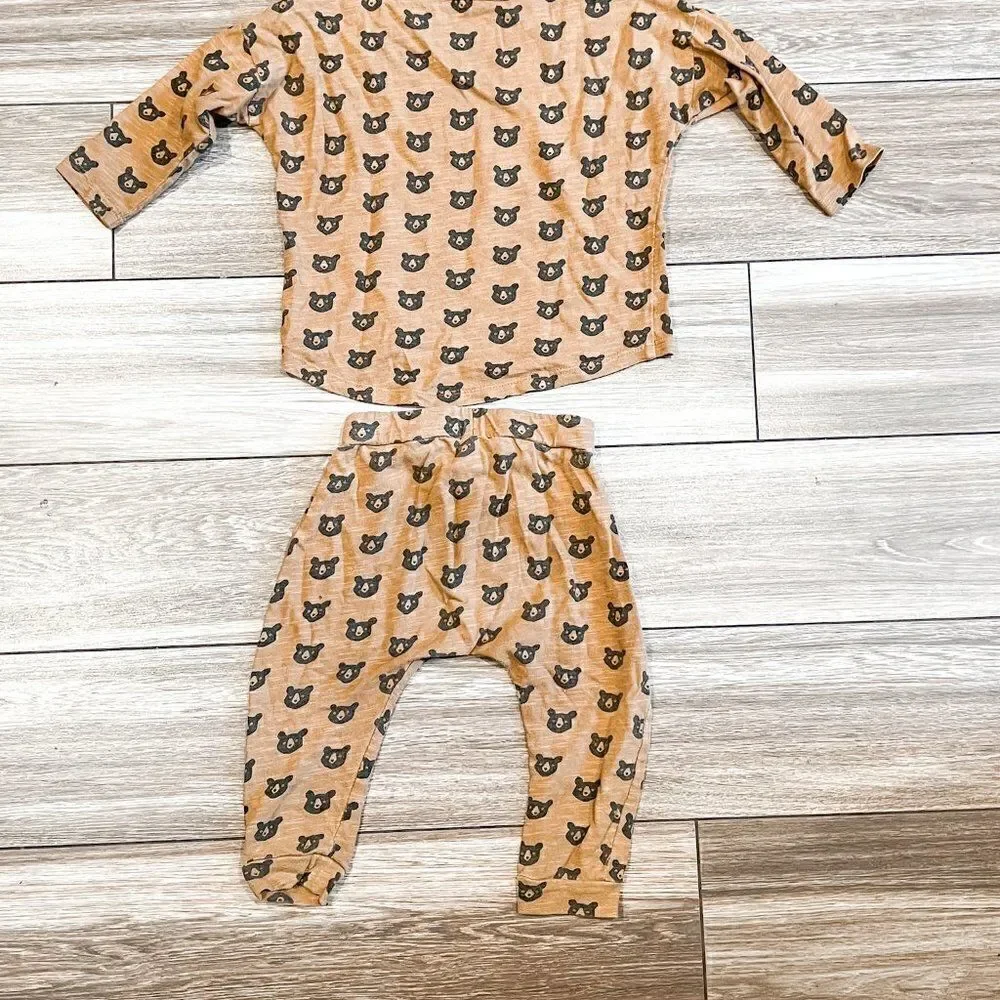 Rylee + Cru Black Bears Top and Pant Set, Size 12-18M